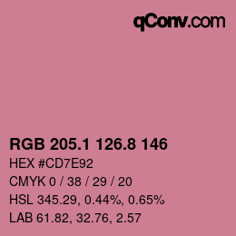 カラーコード: RGB 205.1 126.8 146 | qconv.com