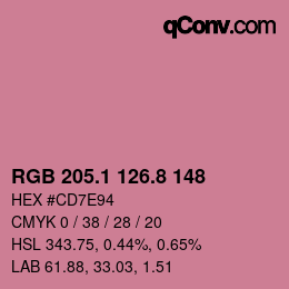 Color code: RGB 205.1 126.8 148 | qconv.com