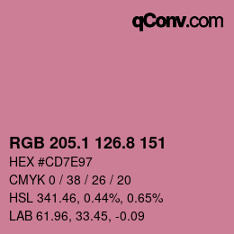 カラーコード: RGB 205.1 126.8 151 | qconv.com