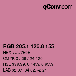 カラーコード: RGB 205.1 126.8 155 | qconv.com