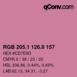 カラーコード: RGB 205.1 126.8 157 | qconv.com