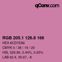 カラーコード: RGB 205.1 126.8 166 | qconv.com