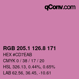カラーコード: RGB 205.1 126.8 171 | qconv.com