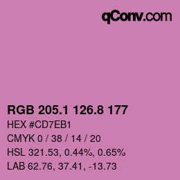 カラーコード: RGB 205.1 126.8 177 | qconv.com