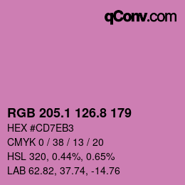 カラーコード: RGB 205.1 126.8 179 | qconv.com
