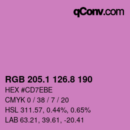 カラーコード: RGB 205.1 126.8 190 | qconv.com