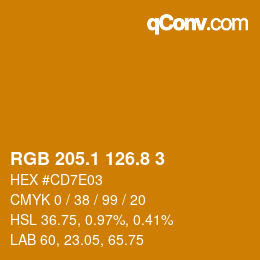 Color code: RGB 205.1 126.8 3 | qconv.com