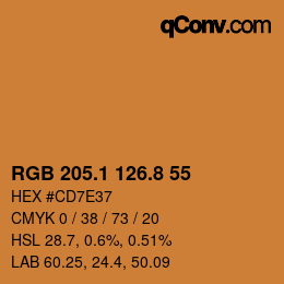 Color code: RGB 205.1 126.8 55 | qconv.com
