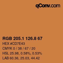 Farbcode: RGB 205.1 126.8 67 | qconv.com