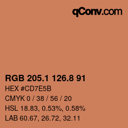 Color code: RGB 205.1 126.8 91 | qconv.com