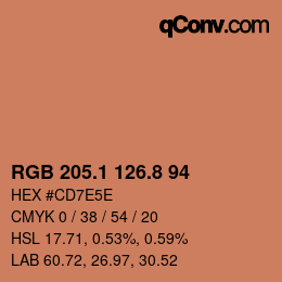 Farbcode: RGB 205.1 126.8 94 | qconv.com