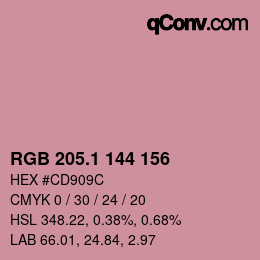 カラーコード: RGB 205.1 144 156 | qconv.com