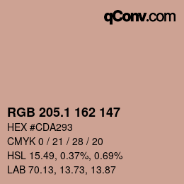カラーコード: RGB 205.1 162 147 | qconv.com