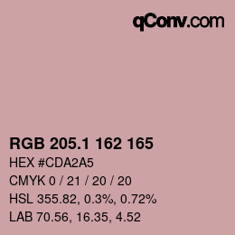 カラーコード: RGB 205.1 162 165 | qconv.com