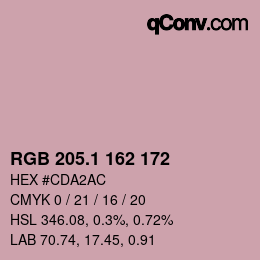 カラーコード: RGB 205.1 162 172 | qconv.com