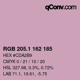 カラーコード: RGB 205.1 162 185 | qconv.com