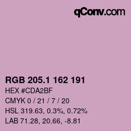 カラーコード: RGB 205.1 162 191 | qconv.com