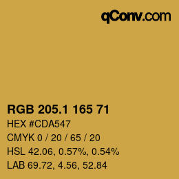 カラーコード: RGB 205.1 165 71 | qconv.com