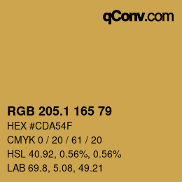 カラーコード: RGB 205.1 165 79 | qconv.com