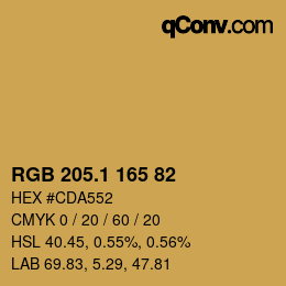 カラーコード: RGB 205.1 165 82 | qconv.com
