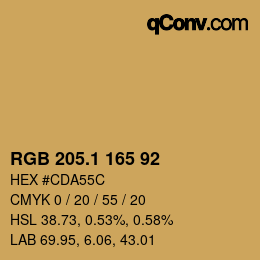 カラーコード: RGB 205.1 165 92 | qconv.com