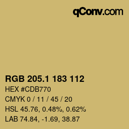 カラーコード: RGB 205.1 183 112 | qconv.com