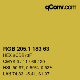 カラーコード: RGB 205.1 183 63 | qconv.com