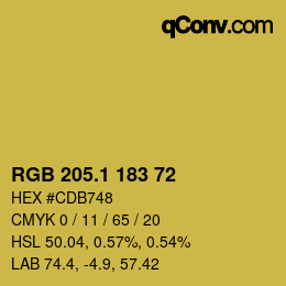 カラーコード: RGB 205.1 183 72 | qconv.com