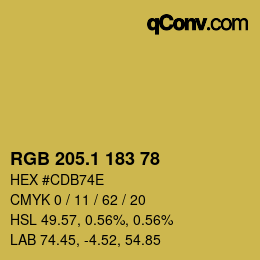 カラーコード: RGB 205.1 183 78 | qconv.com