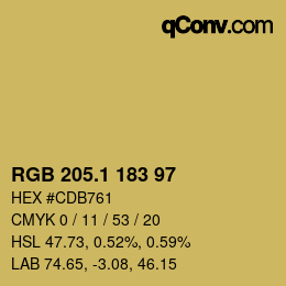 カラーコード: RGB 205.1 183 97 | qconv.com