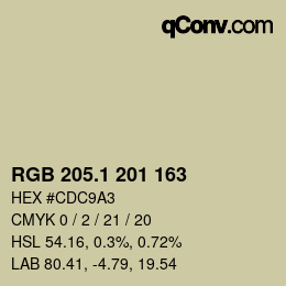 Color code: RGB 205.1 201 163 | qconv.com