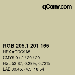 Color code: RGB 205.1 201 165 | qconv.com