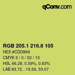 カラーコード: RGB 205.1 216.8 105 | qconv.com