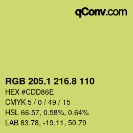 カラーコード: RGB 205.1 216.8 110 | qconv.com