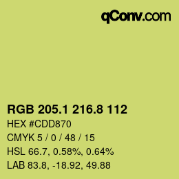 カラーコード: RGB 205.1 216.8 112 | qconv.com