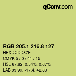 Color code: RGB 205.1 216.8 127 | qconv.com
