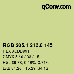 カラーコード: RGB 205.1 216.8 145 | qconv.com