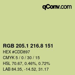 Color code: RGB 205.1 216.8 151 | qconv.com