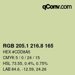 Código de color: RGB 205.1 216.8 165 | qconv.com