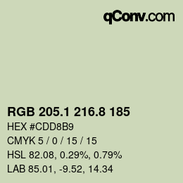 カラーコード: RGB 205.1 216.8 185 | qconv.com