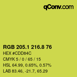 カラーコード: RGB 205.1 216.8 76 | qconv.com