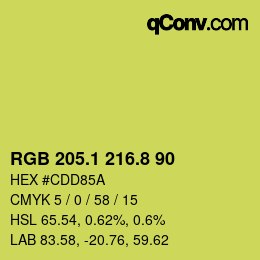 カラーコード: RGB 205.1 216.8 90 | qconv.com
