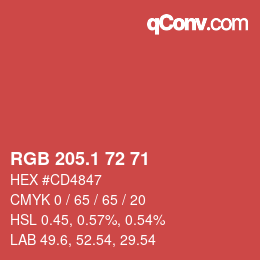 Color code: RGB 205.1 72 71 | qconv.com