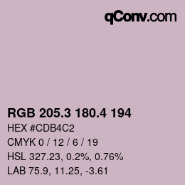 カラーコード: RGB 205.3 180.4 194 | qconv.com