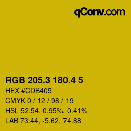 カラーコード: RGB 205.3 180.4 5 | qconv.com