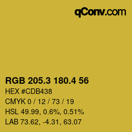 カラーコード: RGB 205.3 180.4 56 | qconv.com