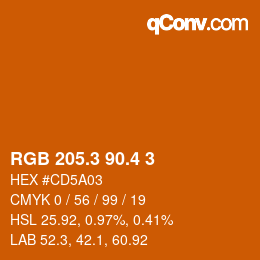カラーコード: RGB 205.3 90.4 3 | qconv.com