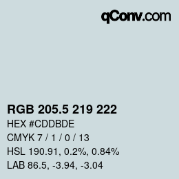 Color code: RGB 205.5 219 222 | qconv.com