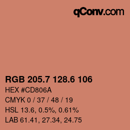 カラーコード: RGB 205.7 128.6 106 | qconv.com