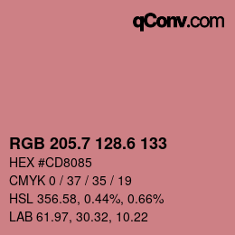 カラーコード: RGB 205.7 128.6 133 | qconv.com